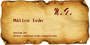 Málics Iván névjegykártya