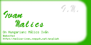 ivan malics business card
